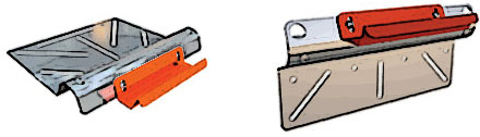extension ladder mounting bracket top and side view